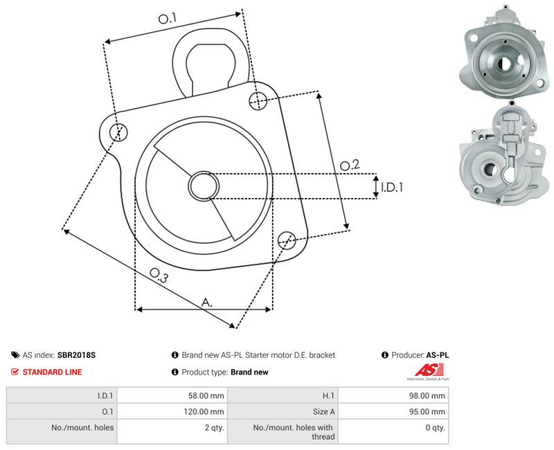 AS-PL SBR2018S Starter Lid, carburettor