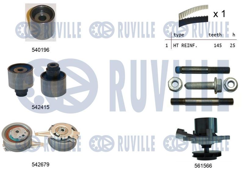 RUVILLE Vízpumpa + fogasszíj készlet 5503761