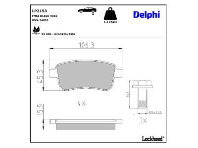 DELPHI LP2153 Brake Pad Set, disc brake