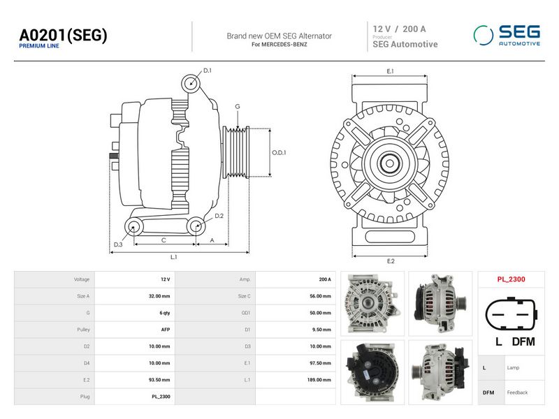 Prekės atitinka OEM kodą: A0121549802