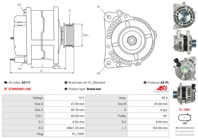 AS-PL A5117 Alternator