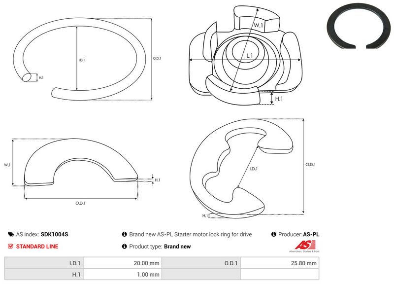 AS-PL SDK1004S Repair Kit, starter