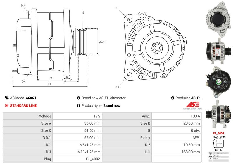 AS-PL A6061 Alternator