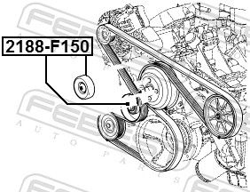 FEBEST 2188-F150 Deflection/Guide Pulley, V-ribbed belt