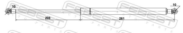 FEBEST 42117-007 Gas Spring, bonnet