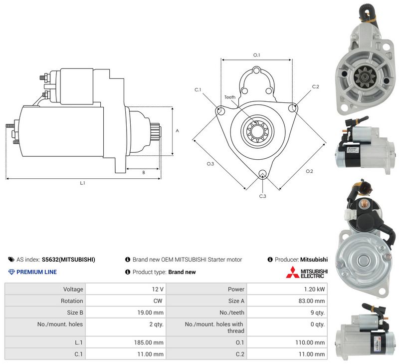 This part match OEM code: M0T65583AM