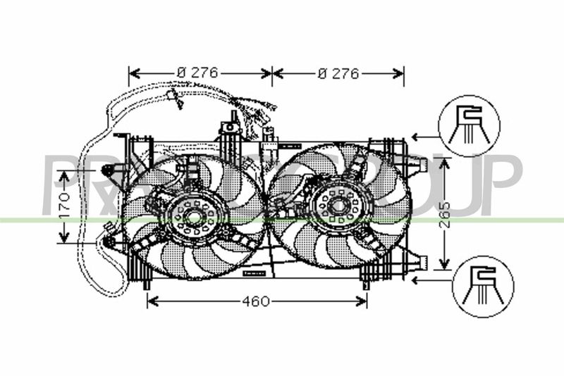 PRASCO ventilátor, motorhűtés FT133F003