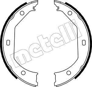 Комплект гальмівних колодок, стоянкове гальмо, Metelli 53-0017