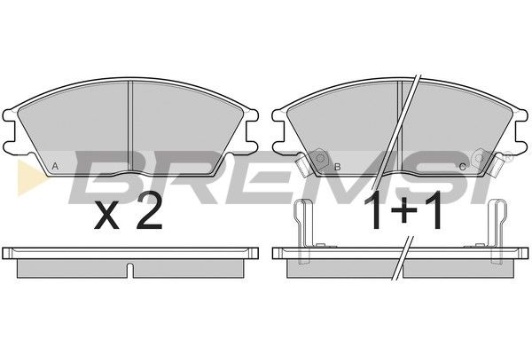 Комплект гальмівних накладок, дискове гальмо, Bremsi BP2293