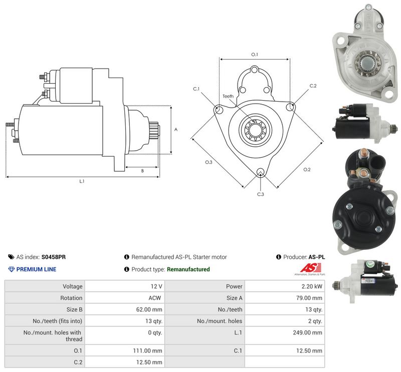 Starter, AS-PL S0458PR
