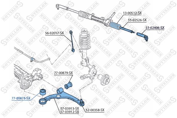 STELLOX 77-00878-SX Mounting, control/trailing arm