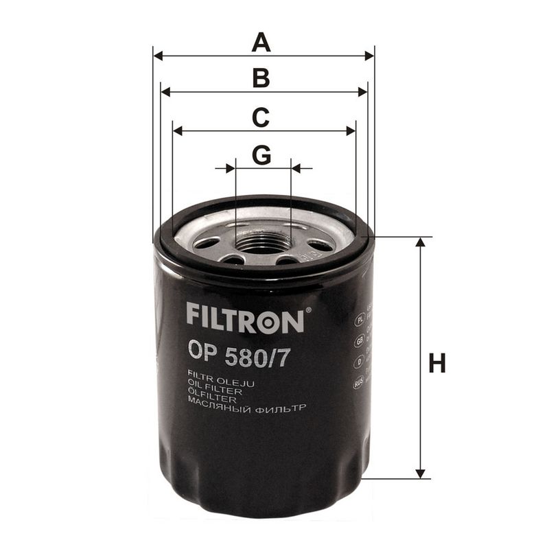 Õlifilter, FILTRON OP 580, 7