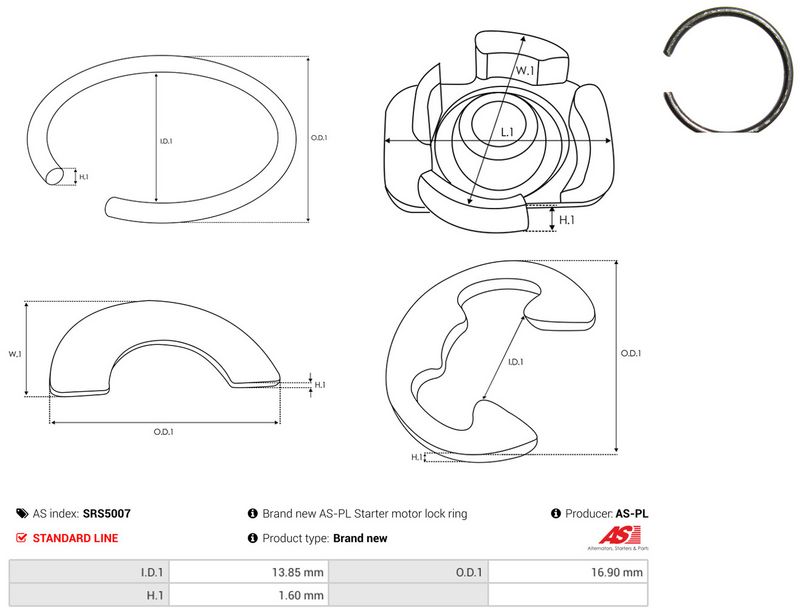 AS-PL SRS5007 Repair Kit, starter