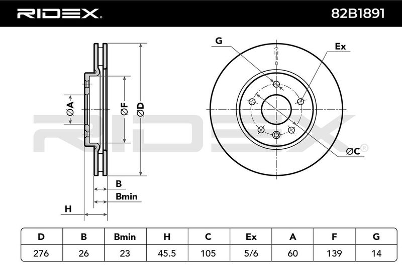 спирачен диск RIDEX