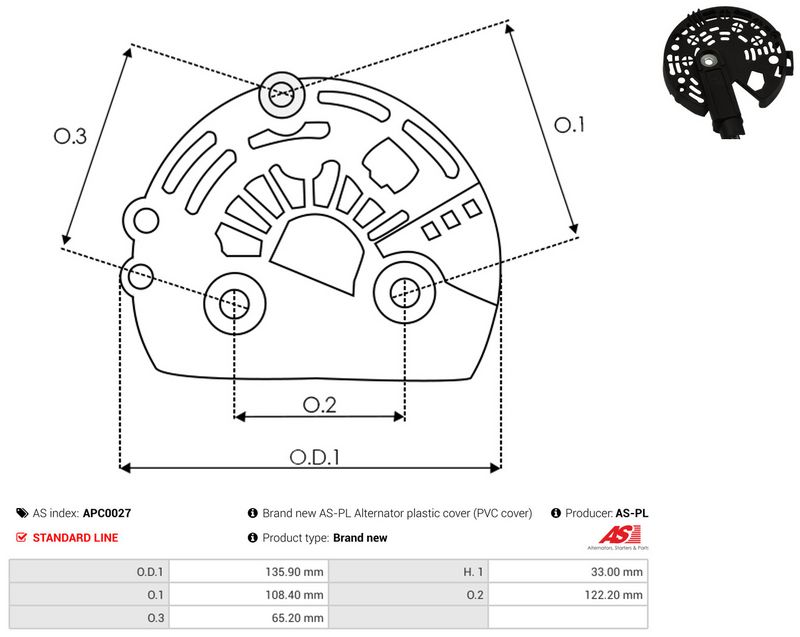 Kaitsekate, generaator, AS-PL APC0027
