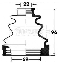 Borg & Beck cv joint boot kit - BCB2872