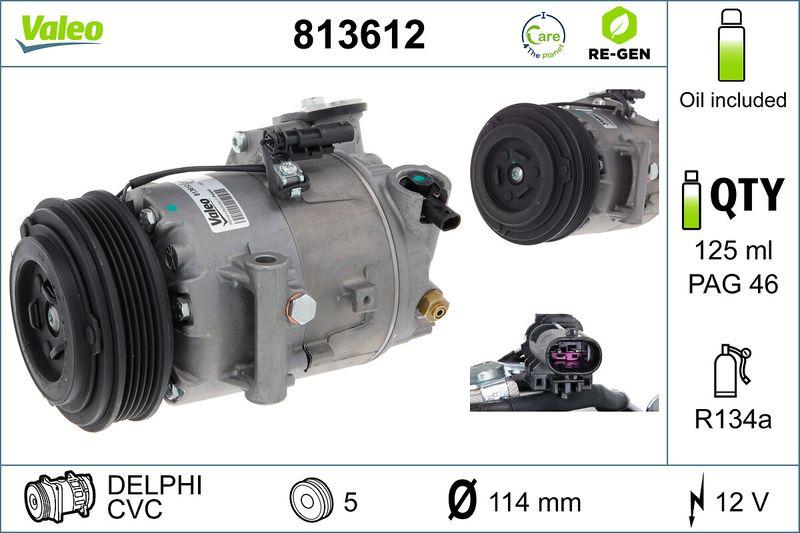 VALEO Compressor, airconditioning 813612