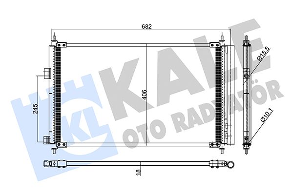 KALE TOYOTA Радиатор кондиционера конденсатор Previa III, Rav 4 III 05-