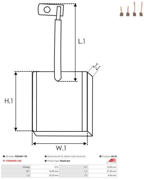 Süsinikuhari, starter, AS-PL PSX169-170