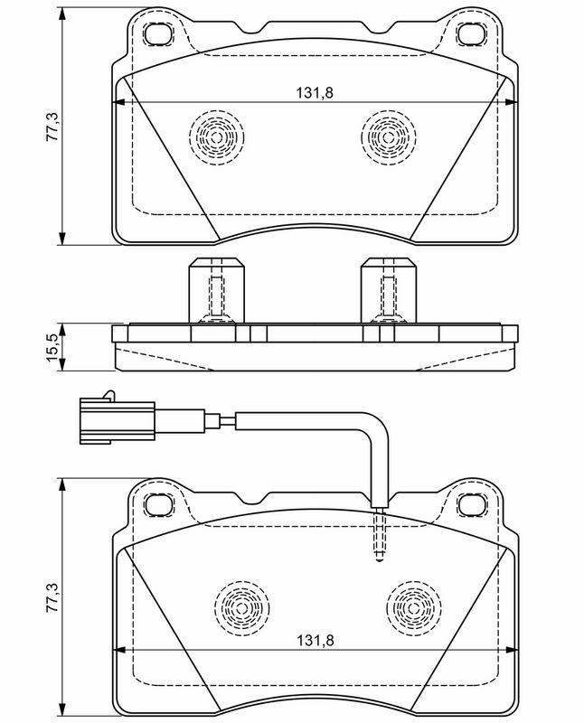 Piduriklotsi komplekt, ketaspidur, BOSCH 0 986 494 539