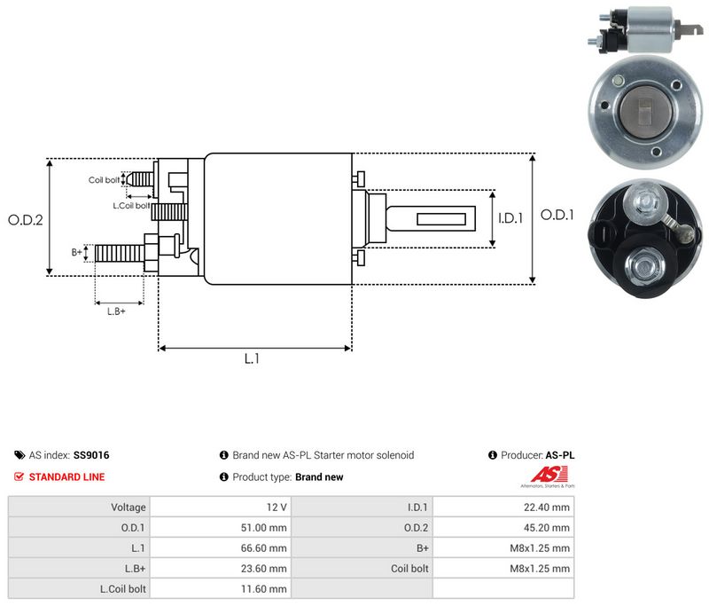 Magnetlülitus, starter, AS-PL SS9016
