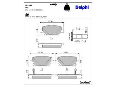 DELPHI LP3290 Brake Pad Set, disc brake
