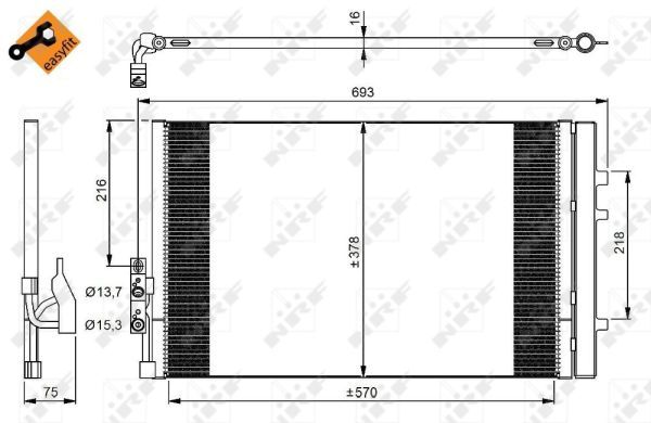 NRF 350036 Condenser, air conditioning