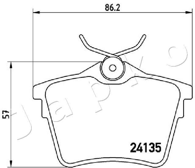 Комплект гальмівних накладок, дискове гальмо, Japko 510606