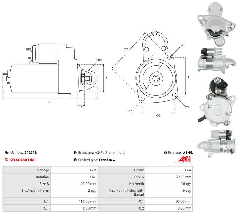 AS-PL S1231S Starteris