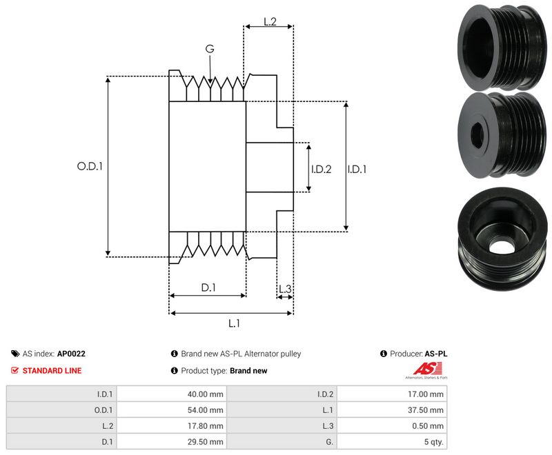 Rihmaratas, generaator, AS-PL AP0022