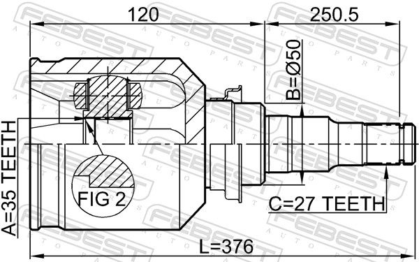 FEBEST 0411-CW5RH Joint Kit, drive shaft