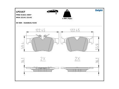 DELPHI LP3167 Brake Pad Set, disc brake