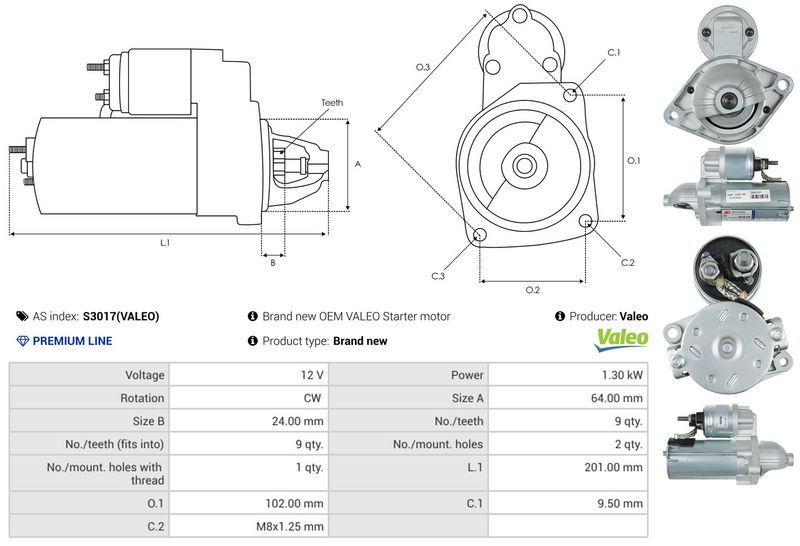 AS-PL S3017(VALEO) Starter