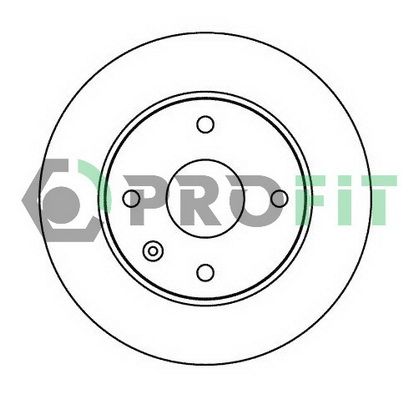 Гальмівний диск, передня вісь, з внутрішньою вентиляцією, кількість отворів 4, Profit 5010-2003