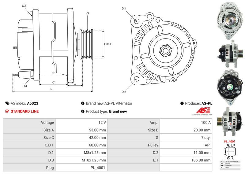 AS-PL A6023 Alternator