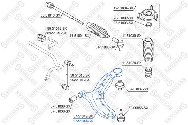 STELLOX 57-51041-SX Control/Trailing Arm, wheel suspension