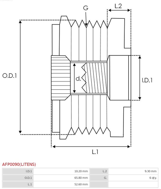 AS-PL AFP0090(LITENS) Alternator Freewheel Clutch