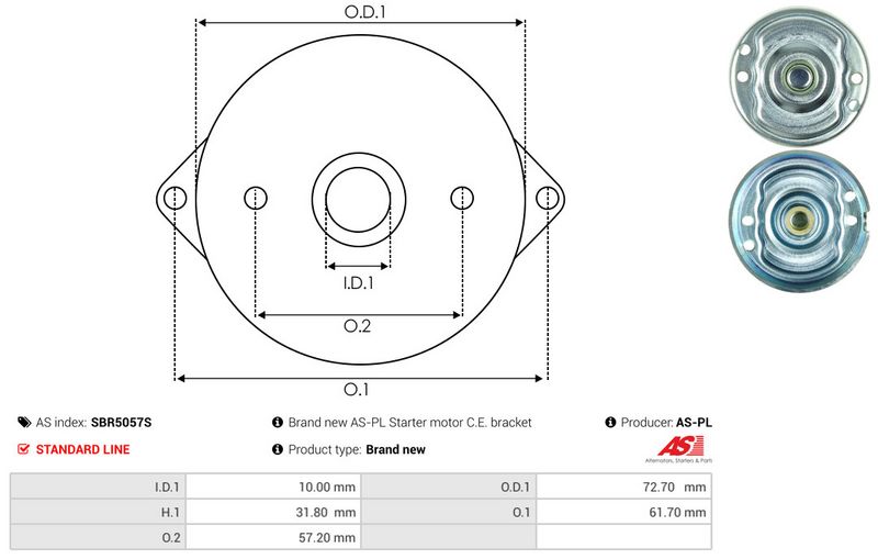 AS-PL SBR5057S Starter Lid, carburettor