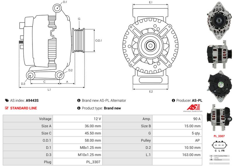 AS-PL A9443S Alternator