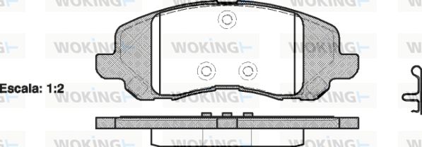 Комплект гальмівних накладок, дискове гальмо, Woking P9043.20