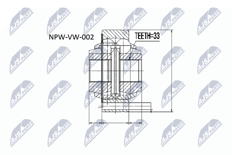 NTY csuklókészlet, hajtótengely NPW-VW-002