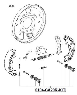 Lisakomplekt, seisupiduriklotsid, FEBEST 0104-CA20R-KIT