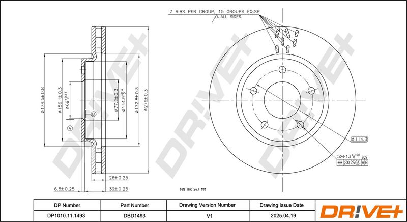 Disc frana DP1010.11.1493 Dr!ve+