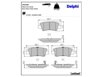 DELPHI LP2195 Brake Pad Set, disc brake