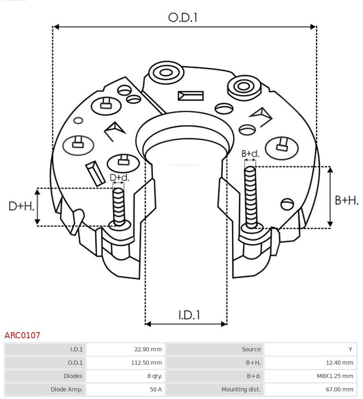 AS-PL ARC0107 Rectifier, alternator
