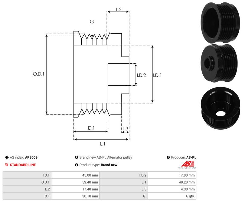 Rihmaratas, generaator, AS-PL AP3009
