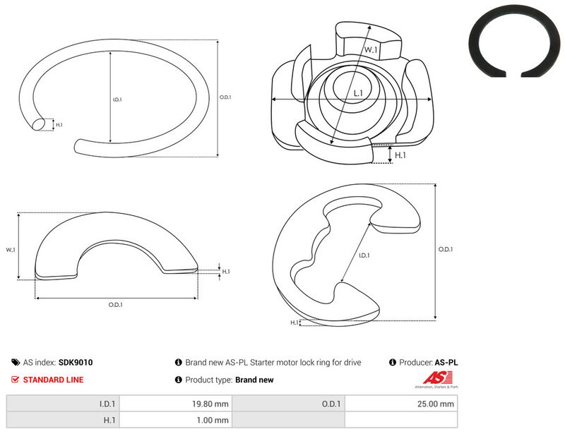 AS-PL SDK9010 Repair Kit, starter