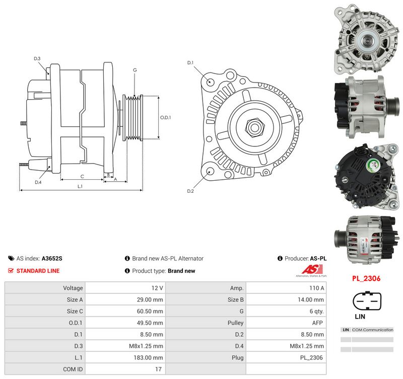 AS-PL A3652S Generatorius