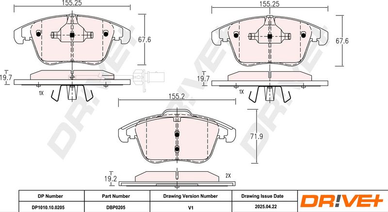 Set placute frana,frana disc DP1010.10.0205 Dr!ve+