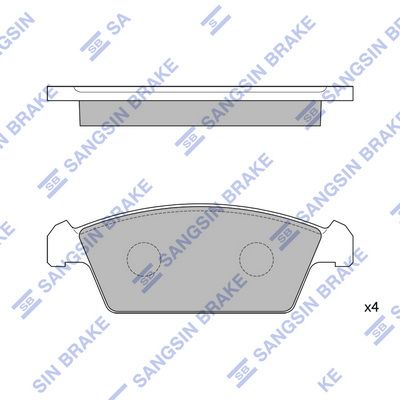 Комплект гальмівних накладок, дискове гальмо, Hi-Q SP1050